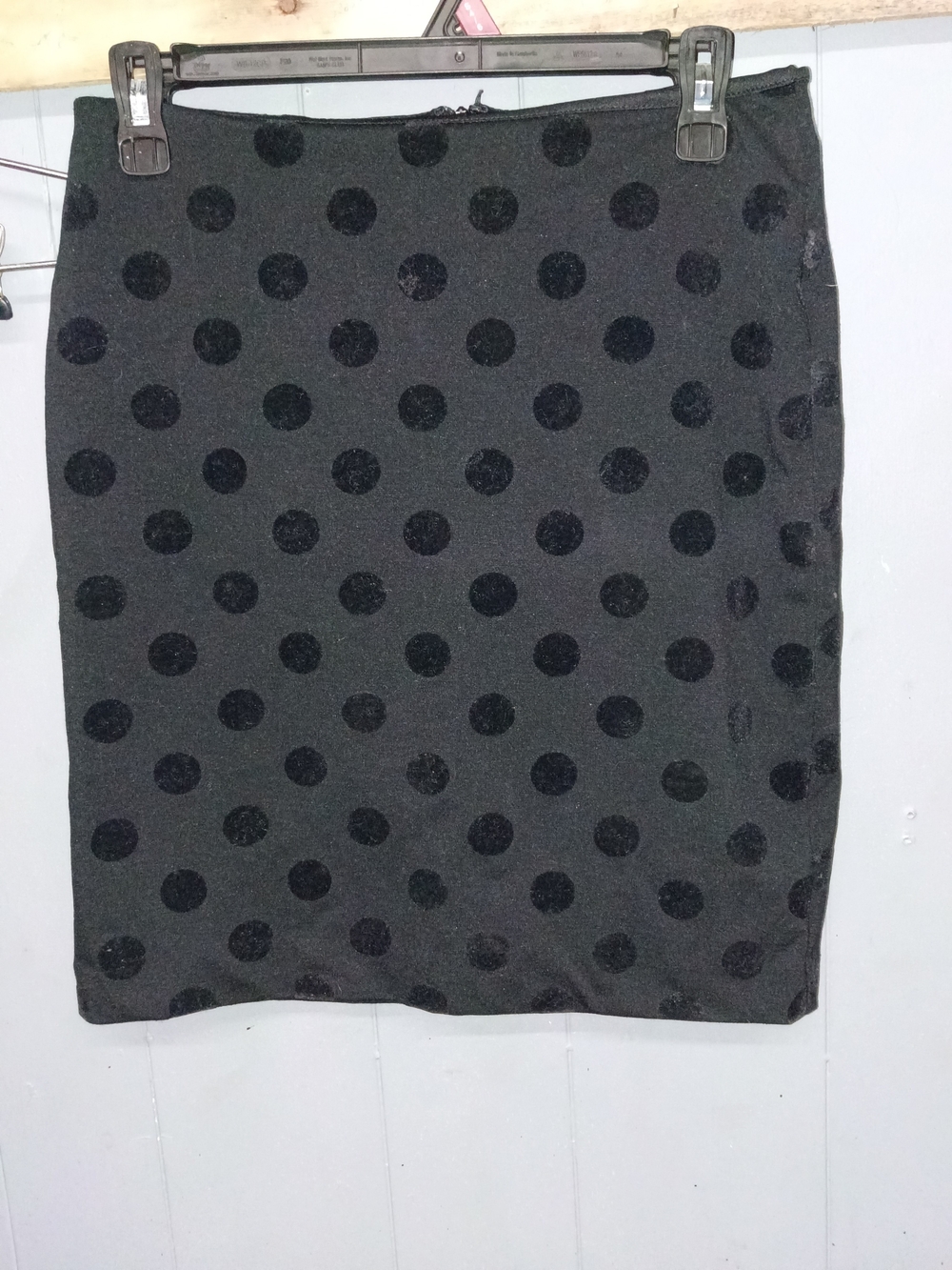 Black Polka Dot Pencil Skirt